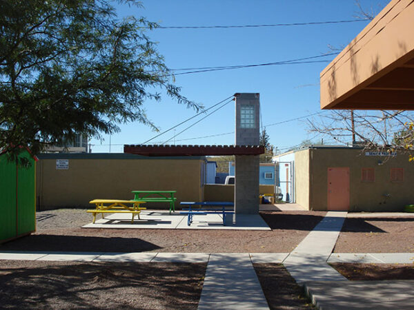 Mid-phase progress on the outdoor canopy project from the 2011 Arizona Builders Alliance Volunteer Day.