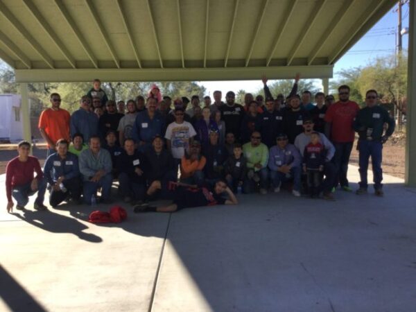 Group of volunteers posing together during the 2016 Arizona Builders Alliance Volunteer Day.