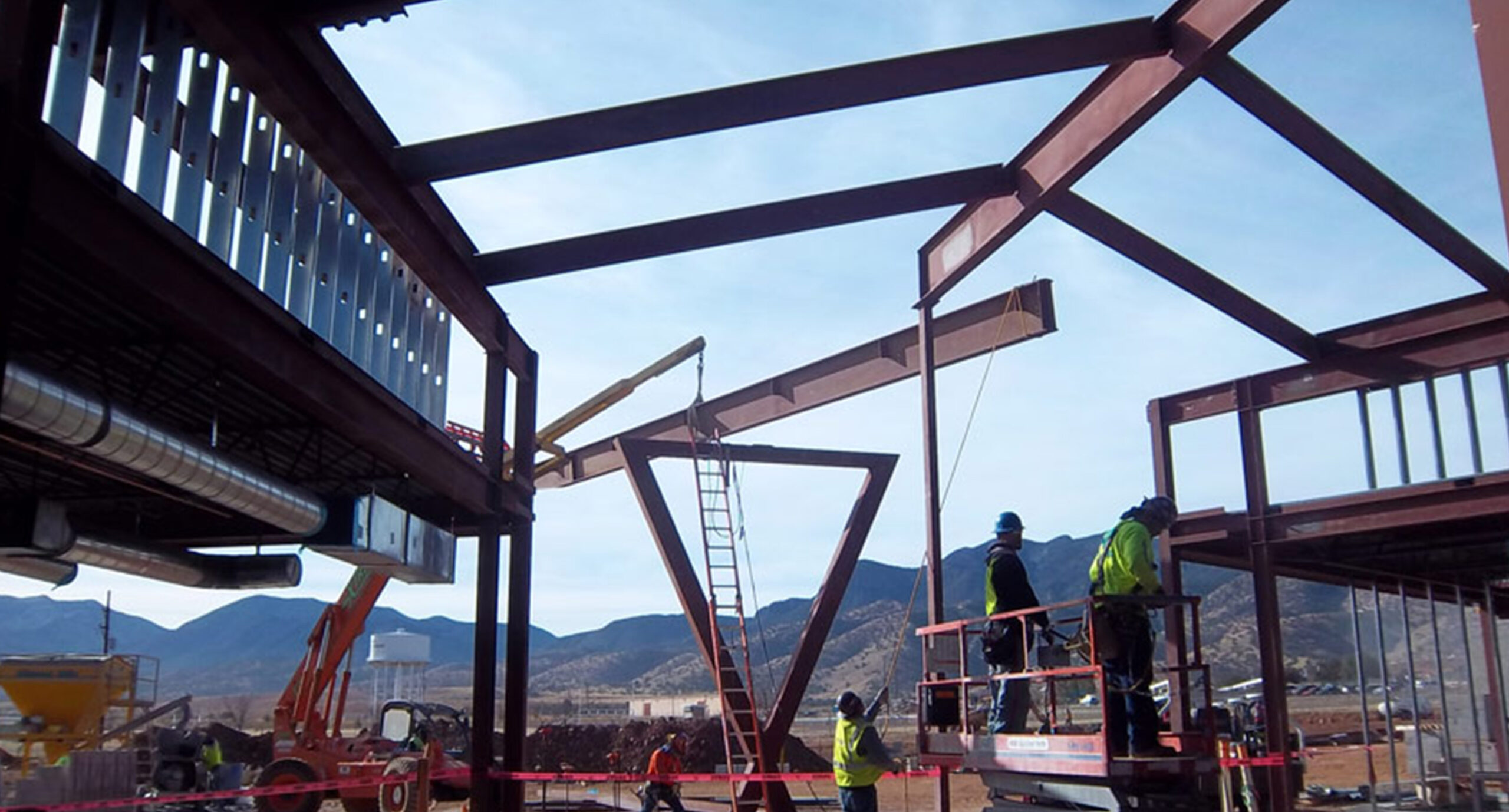 Steel construction of the Colonel Smith Middle School in Sierra Vista, Arizona, handled by J.B. Steel.