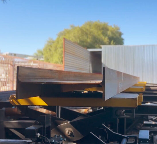 J.B. Steel plasma table used in the steel fabrication process.